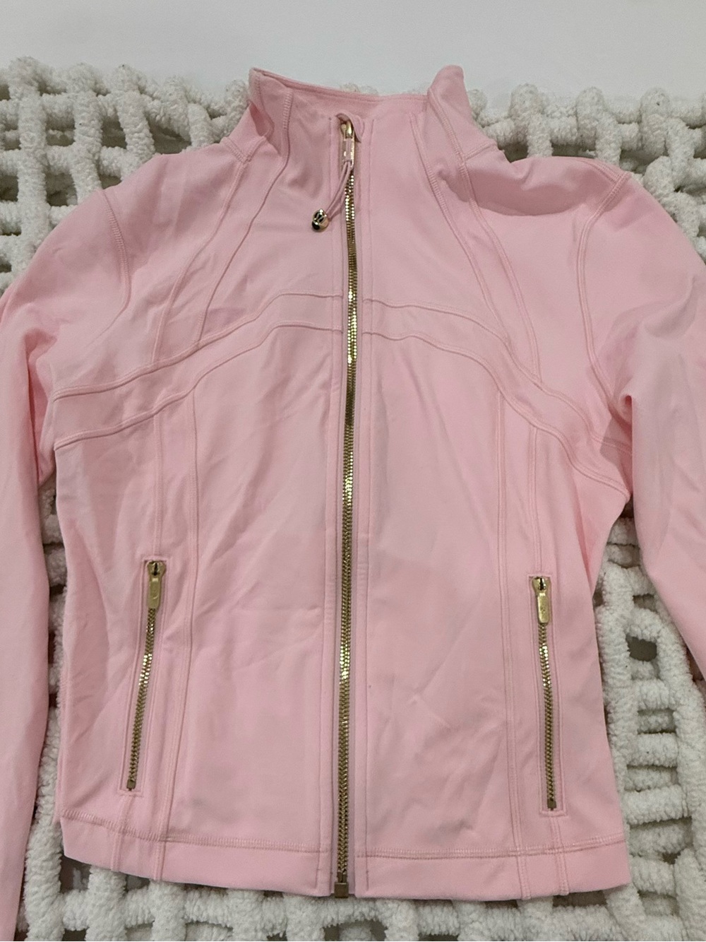 lululemon athletica Pink Zip-Up Track Jacket with Gold Zippers